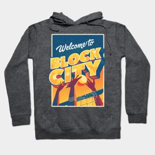 Welcome to Block City | Retro Volleyball Design Hoodie